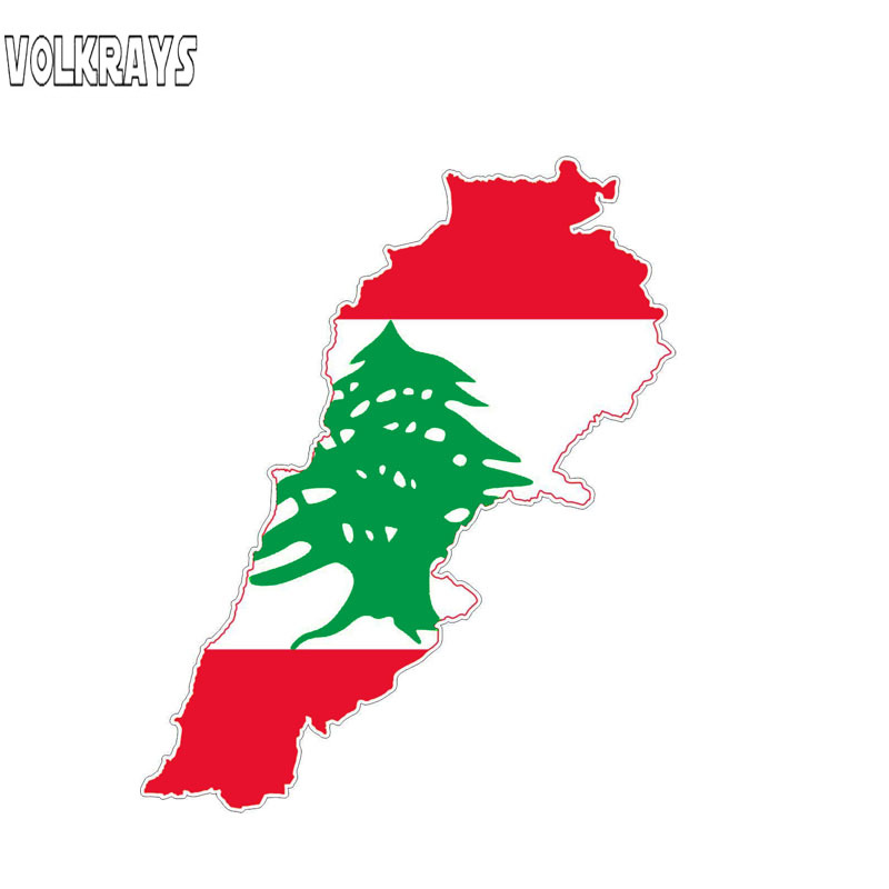 Car Accessories Lebanon - Volkrays kreatywny samochód naklejki flaga libanu