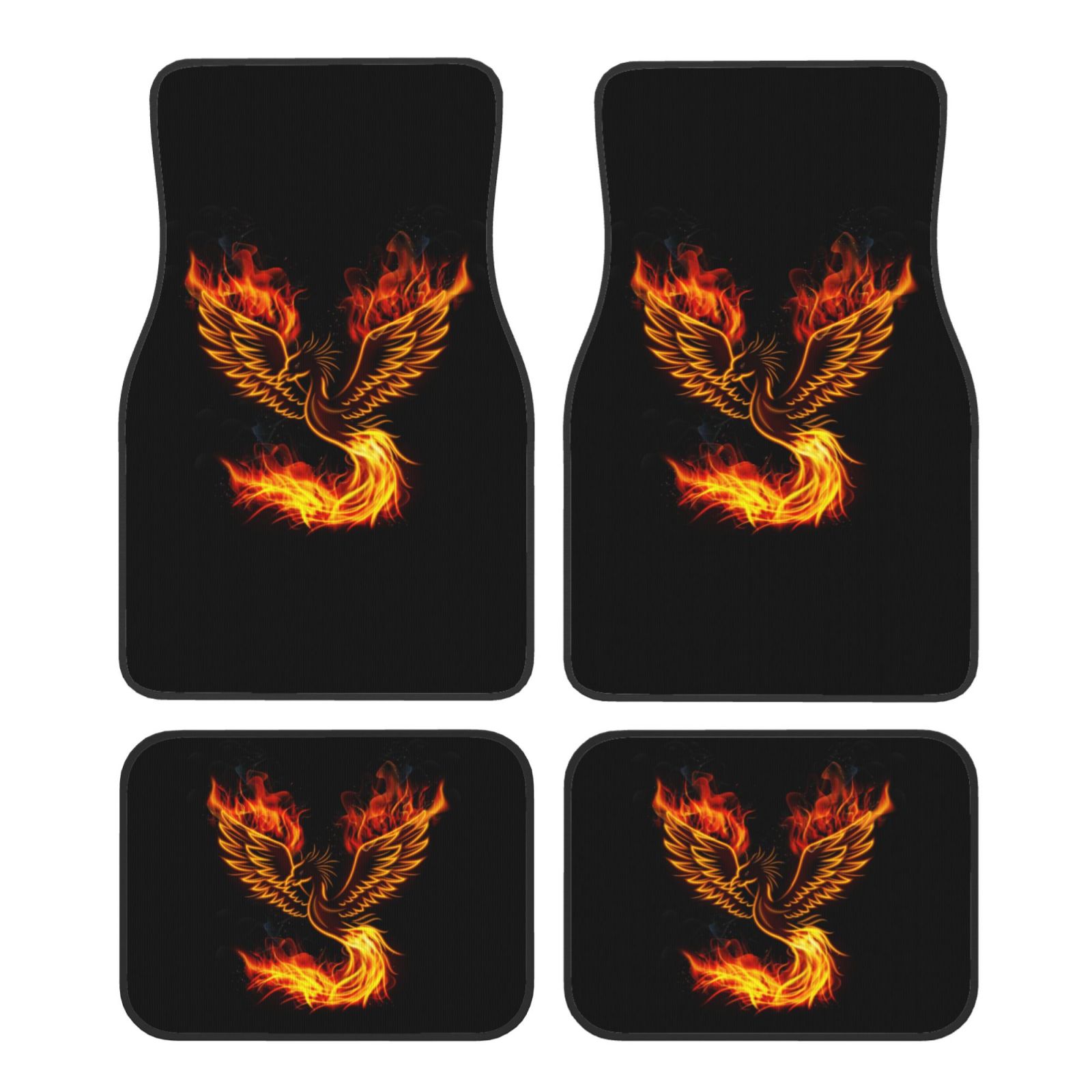 Car Accessories Phoenix - Dywaniki samochodowe z nadrukiem płomieni, ognia