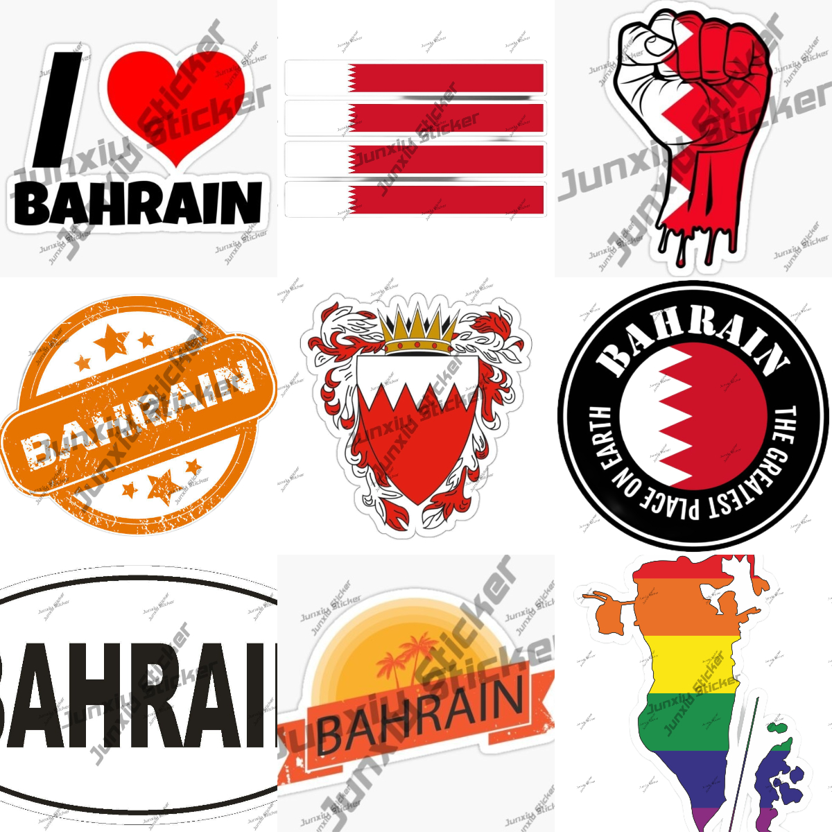 Car Accessories Bahrain - Her Królestwa Bahrain Flaga Naklejki winylowe
