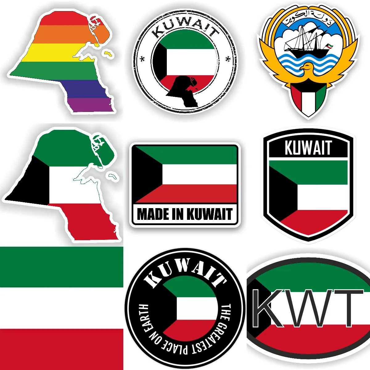 Car Accessories Kuwait - KWT Katar Flaga Mapa Herb Narodowy